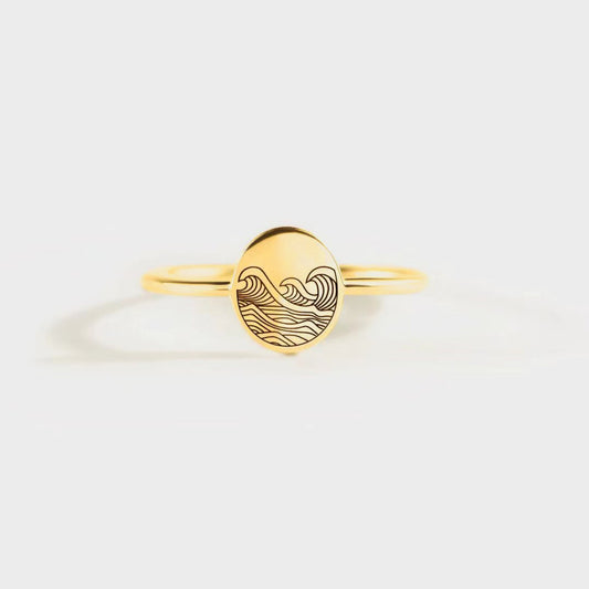 Wave Silver Gold Ring